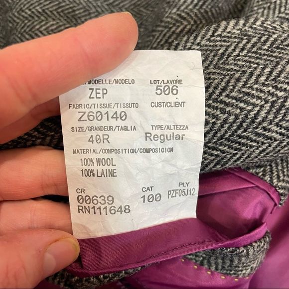 Point Zero Classic Fit Tweed Wool Blazer — Herringbone Print (Men’s 42R) - Picture 9 of 9